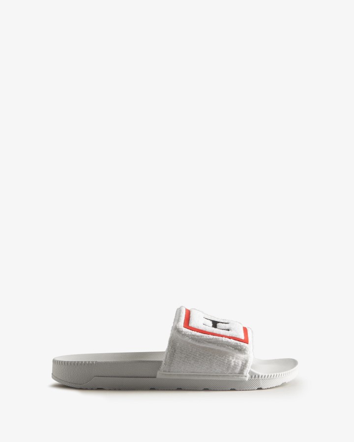 Chanclas Ajustables Con Logo De Toalla De Rizo Para Mujer Hunter Blanco