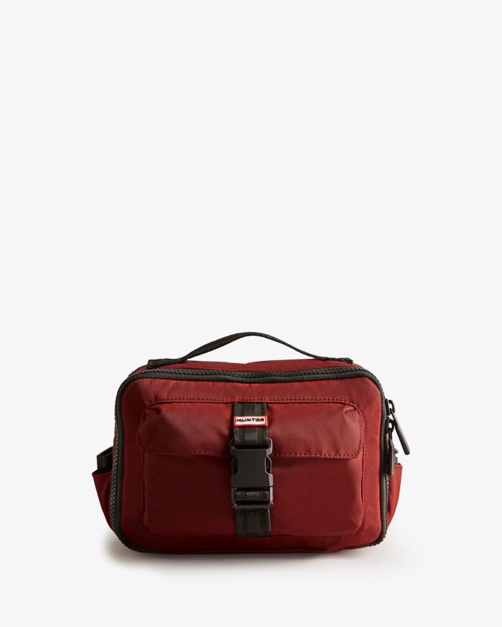 Bolso Cruzado De Nailon Con Clip Superior De Tres Vías De Hunter Rojo Otoño