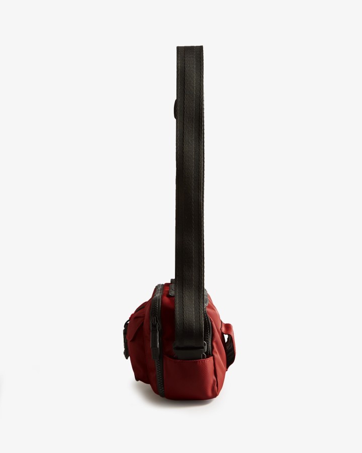 Bolso Cruzado De Nailon Con Clip Superior De Tres Vías De Hunter Rojo Otoño