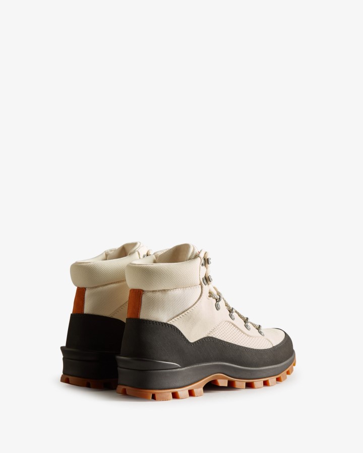 Botas De Comando Con Cordones Y Aislamiento Explorer Para Mujer De Hunter White Willow-cosy Cream-black