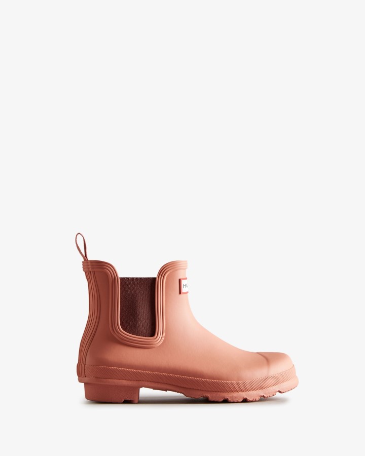 Botas Chelsea Originales Mujer Hunter Rosa Rugoso