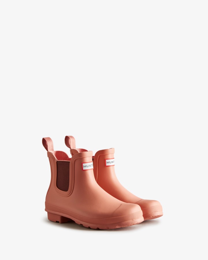 Botas Chelsea Originales Mujer Hunter Rosa Rugoso