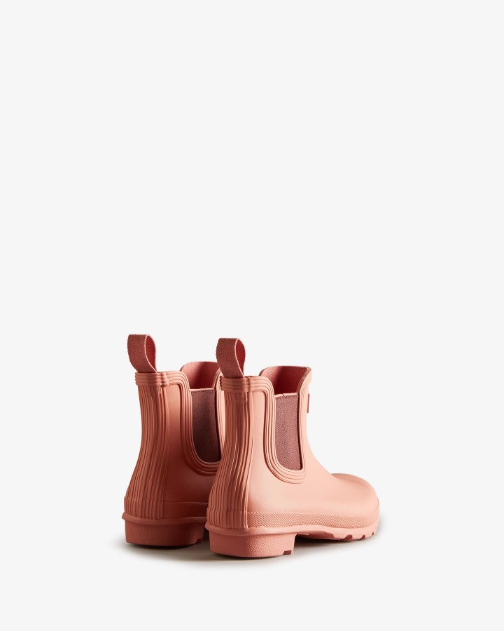 Botas Chelsea Originales Mujer Hunter Rosa Rugoso