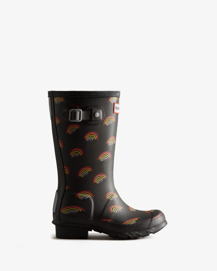 Botas De Agua Hunter Big Kids (5-11 Años) Con Estampado De Arco Iris Mini Estampado De Arco Iris Mini