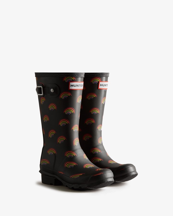 Botas De Agua Hunter Big Kids (5-11 Años) Con Estampado De Arco Iris Mini Estampado De Arco Iris Mini