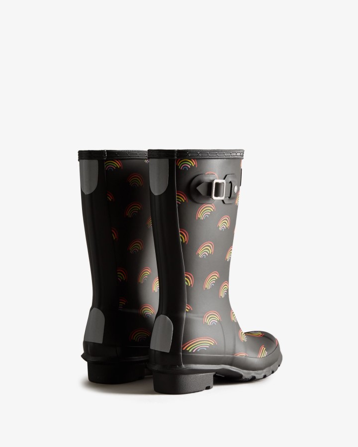 Botas De Agua Hunter Big Kids (5-11 Años) Con Estampado De Arco Iris Mini Estampado De Arco Iris Mini