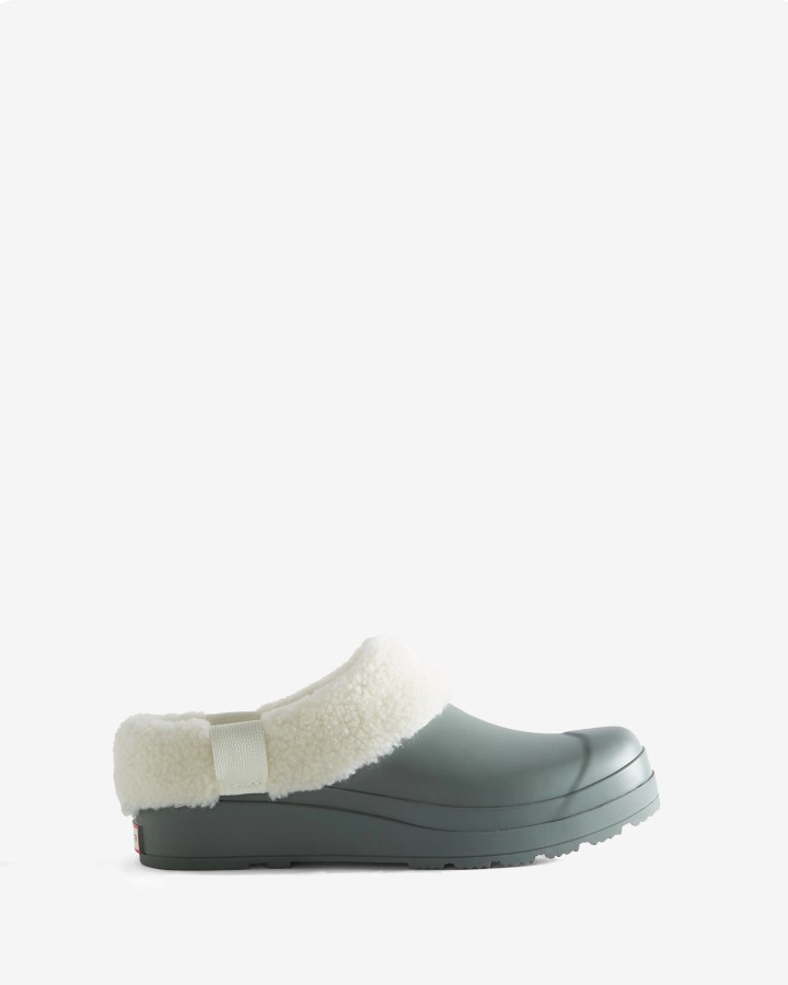 Hunter - Zuecos Con Aislamiento De Piel De Oveja Vegana Para Mujer, Color Gris Urbano