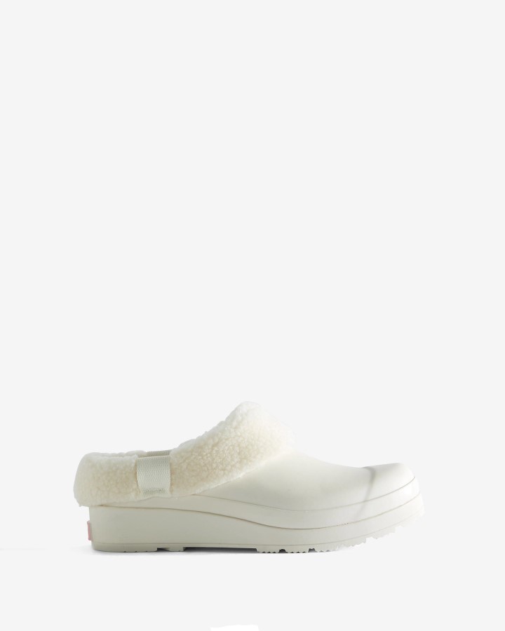 Hunter - Zuecos Con Aislamiento De Piel De Oveja Vegana Para Mujer White Willow
