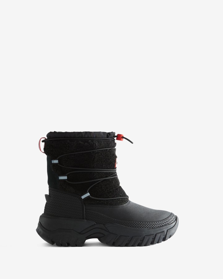 Botas Cortas Para La Nieve Con Aislamiento De Piel De Oveja Vegana Wanderer De Hunter Para Mujer, Color Negro