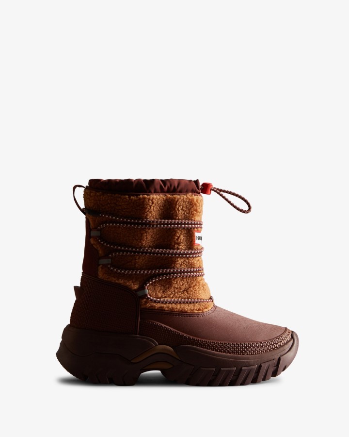 Botas Cortas Para La Nieve Con Aislamiento De Piel De Oveja Vegana Wanderer Para Mujer Hunter Mawson Creek-muted Berry