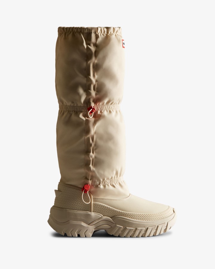 Hunter Wanderer - Botas De Nieve Altas Y Holgadas Con Aislamiento Para Mujer, Color Blanco Sauce