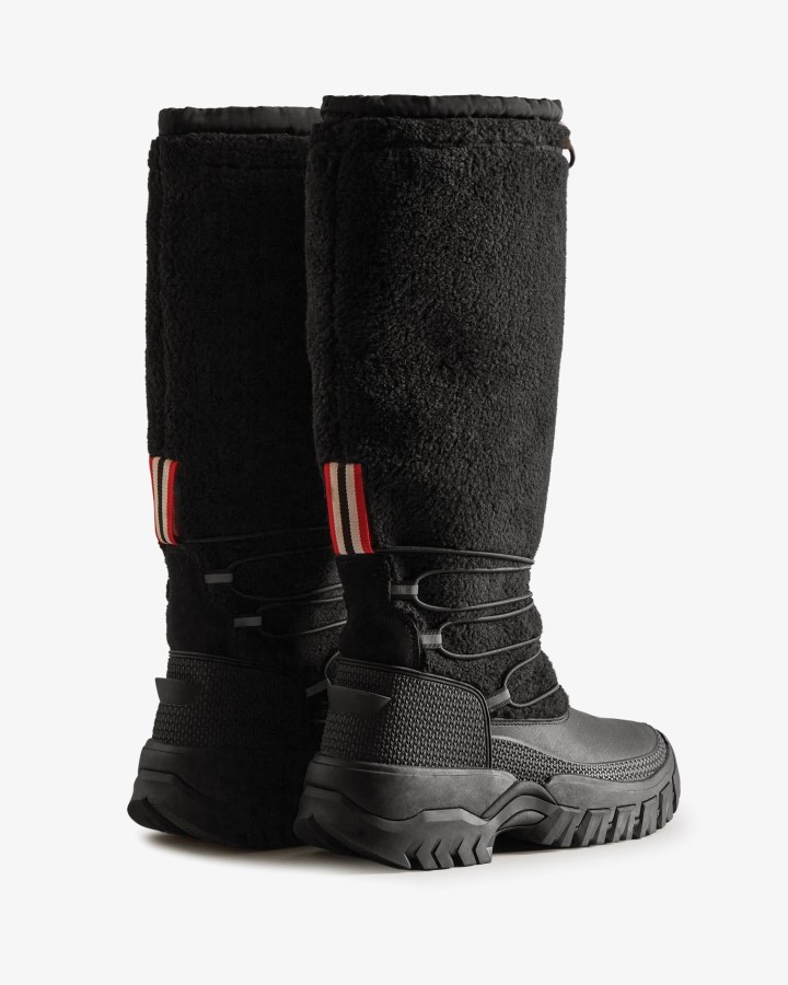 Botas Altas Para La Nieve Con Aislamiento De Piel De Oveja Vegana Wanderer De Hunter Para Mujer, Color Negro