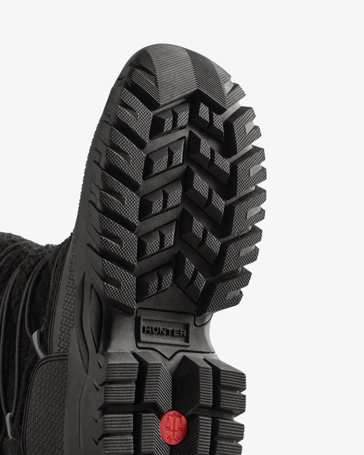 Botas Altas Para La Nieve Con Aislamiento De Piel De Oveja Vegana Wanderer De Hunter Para Mujer, Color Negro