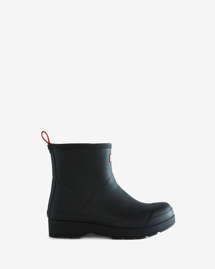 Hunter - Botas De Lluvia Cortas Con Aislamiento De Piel De Oveja Vegana Para Hombre, Color Negro