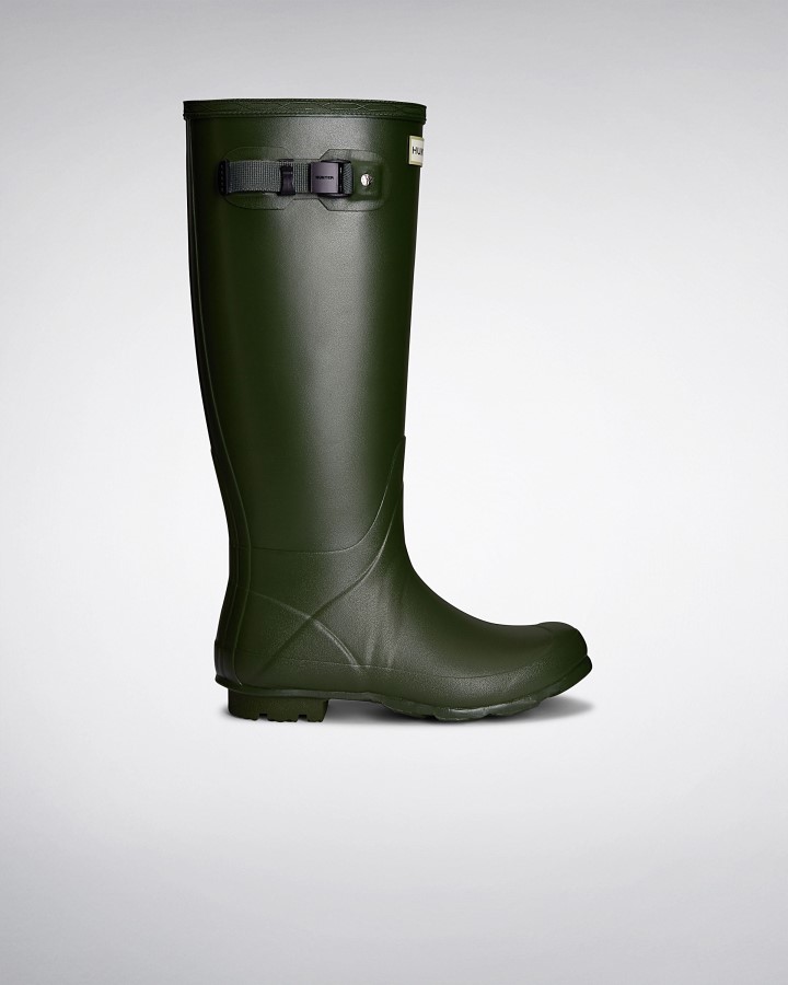 Botas De Lluvia Hunter Norris Field Con Forro De Neopreno Para Mujer, Color Verde Vintage.
